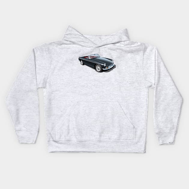 MGB Roadster in black Kids Hoodie by candcretro